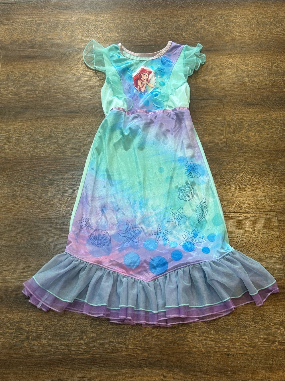 Disney Ariel Ombre Mermaid Nightgown - Aqua, Purple & Pink